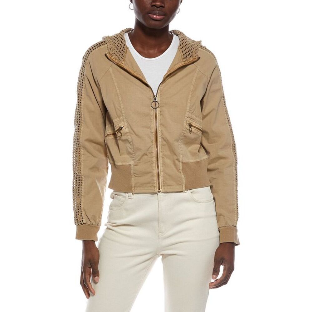 Xcvi Womens Gillian Bomber Jacket, Brown